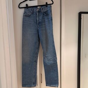 Agolde Men's Straight Jeans in Light Blue Wash